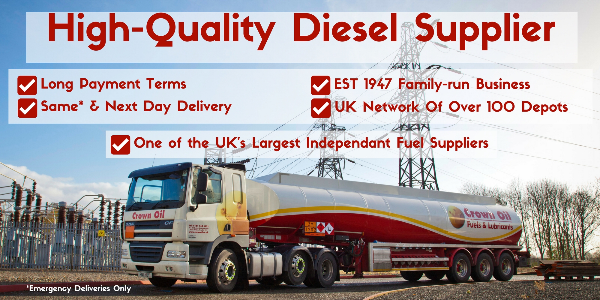 Diesel Supply For Plant Hire Nationwide Delivery Crown Oil